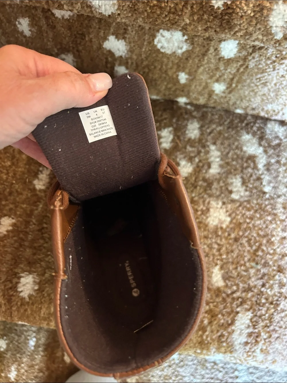 Sperry Brown and Navy Kids Duck Boots Boys 5